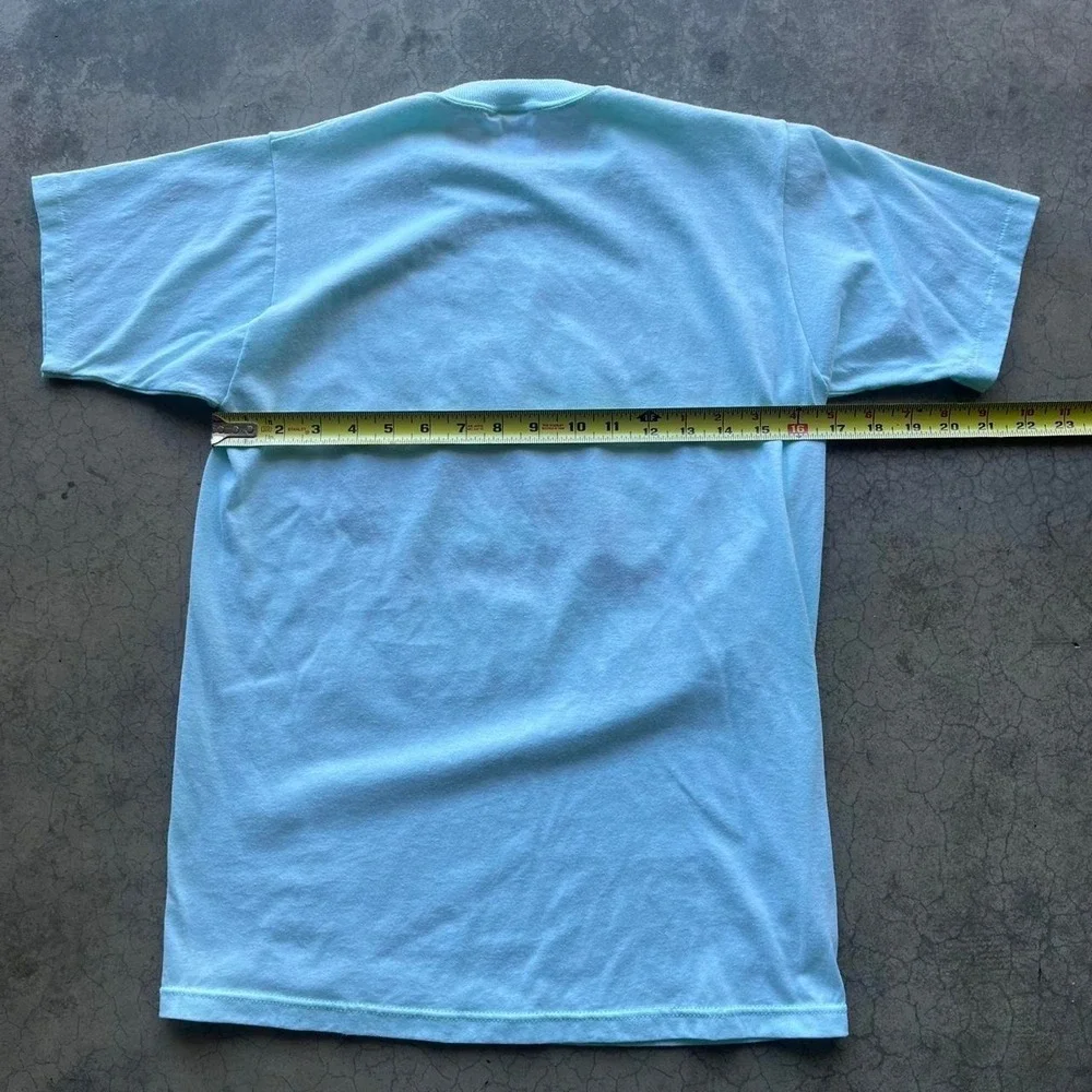 Vintage 1991 Alaska train blue graphic tee Single stitch Jerzees medium